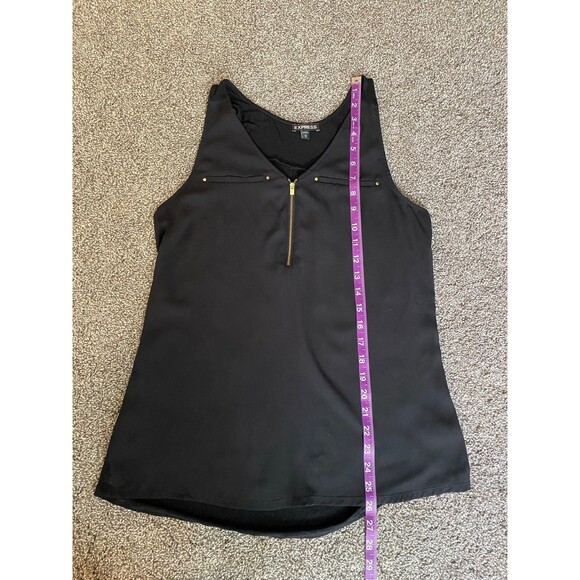 Express Black Sleeveless Blouse with Gold Zipper Detail | Size M - Picture 5 of 6